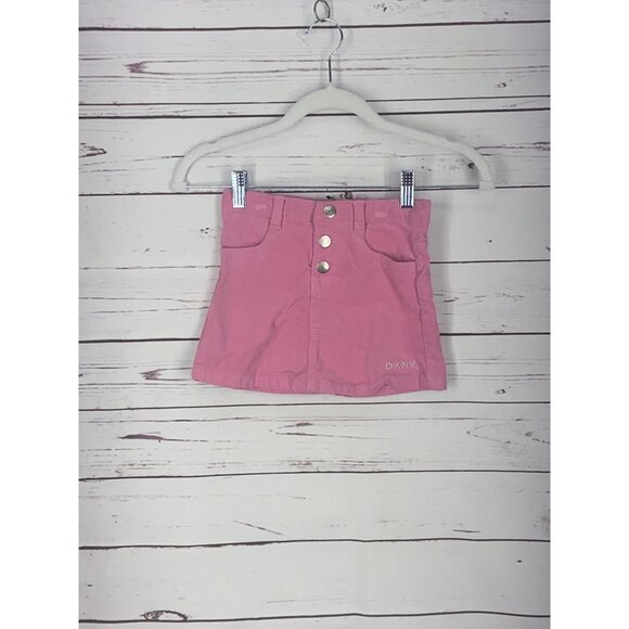 DKNY Toddler Girl Mini Skirt Pink SCorduroy Adj. Waist‎ Sz: 3T - Picture 1 of 5
